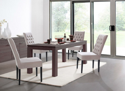 Chesterfield Lehnstuhl Textl Stuhl Polster Sitzer Stoff Samt Echtes Holz Stühle